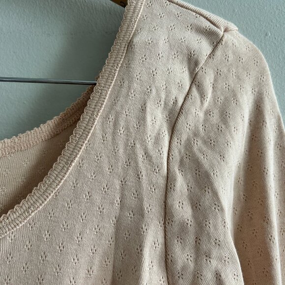 Petite Plume Pima Cotton Pointelle LS top - Picture 6 of 7